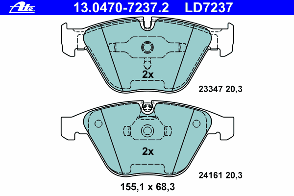 Тормозные колодки ATE 13.0470-7237.2 ATE Ceramic