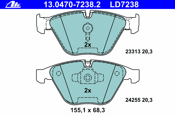 Тормозные колодки ATE 13.0470-7238.2 ATE Ceramic