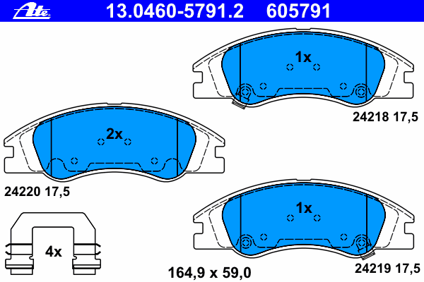 Тормозные колодки ATE 13.0460-5791.2