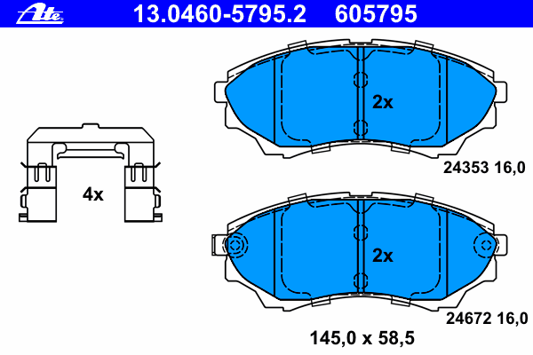 Тормозные колодки ATE 13.0460-5795.2