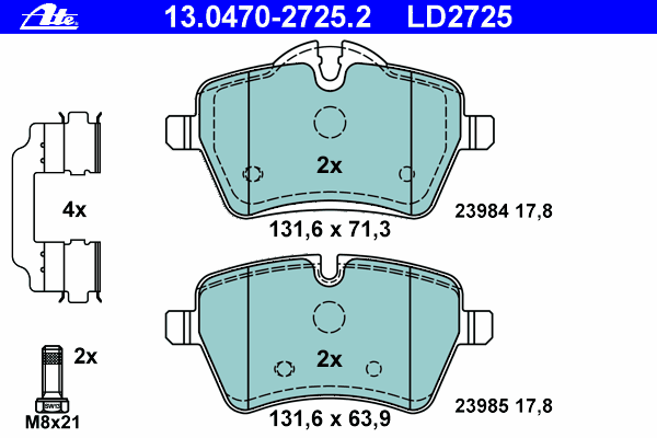 Тормозные колодки ATE 13.0470-2725.2 ATE Ceramic