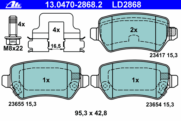 Тормозные колодки ATE 13.0470-2868.2 ATE Ceramic