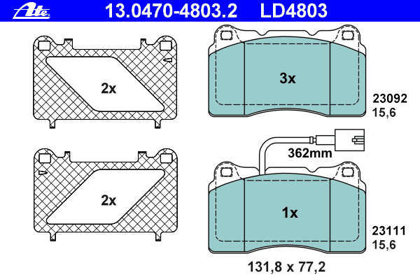 Тормозные колодки ATE 13.0470-4803.2 ATE Ceramic
