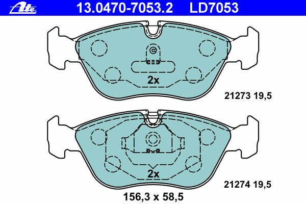 Тормозные колодки ATE 13.0470-7053.2 ATE Ceramic