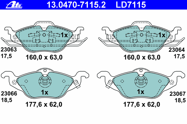 Тормозные колодки ATE 13.0470-7115.2 ATE Ceramic