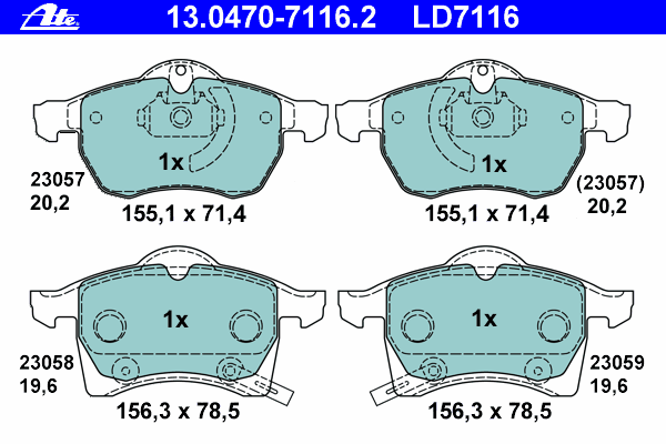 Тормозные колодки ATE 13.0470-7116.2 ATE Ceramic