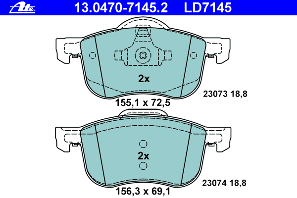 Тормозные колодки ATE 13.0470-7145.2 ATE Ceramic