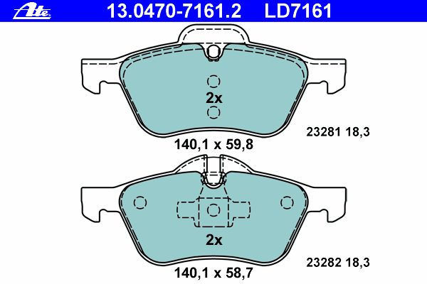 Тормозные колодки ATE 13.0470-7161.2 ATE Ceramic