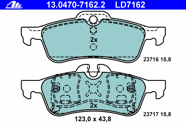 Тормозные колодки ATE 13.0470-7162.2 ATE Ceramic