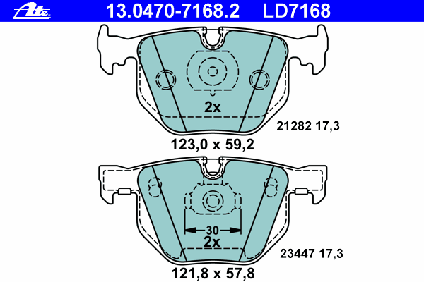 Тормозные колодки ATE 13.0470-7168.2 ATE Ceramic