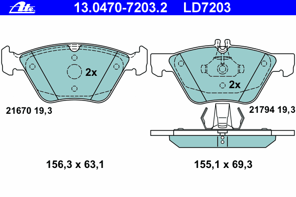 Тормозные колодки ATE 13.0470-7203.2 ATE Ceramic