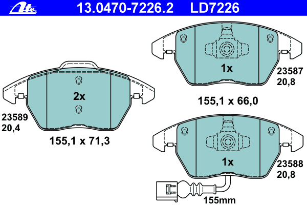 Тормозные колодки ATE 13.0470-7226.2 ATE Ceramic
