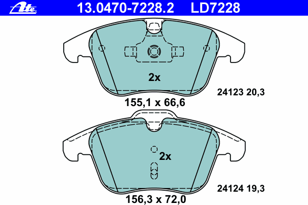 Тормозные колодки ATE 13.0470-7228.2 ATE Ceramic