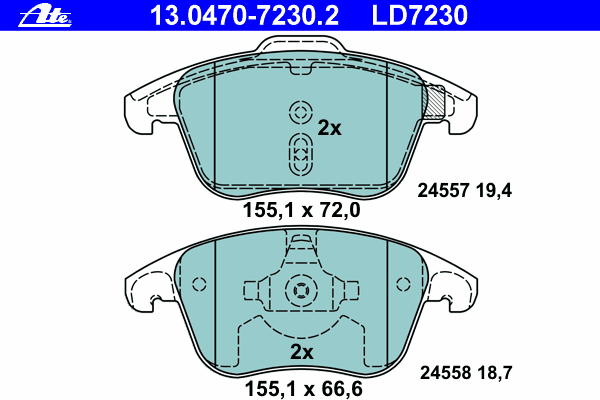 Тормозные колодки ATE 13.0470-7230.2 ATE Ceramic