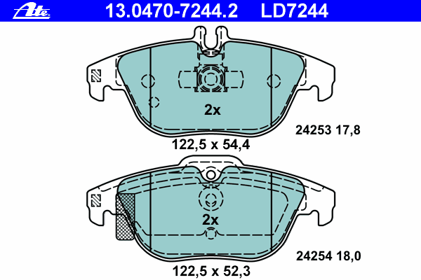 Тормозные колодки ATE 13.0470-7244.2 ATE Ceramic