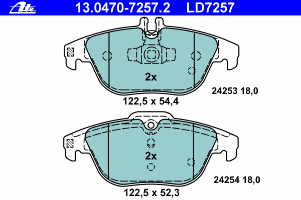 Тормозные колодки ATE 13.0470-7257.2 ATE Ceramic