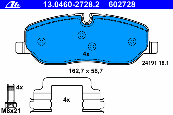 Тормозные колодки ATE 13.0460-2728.2