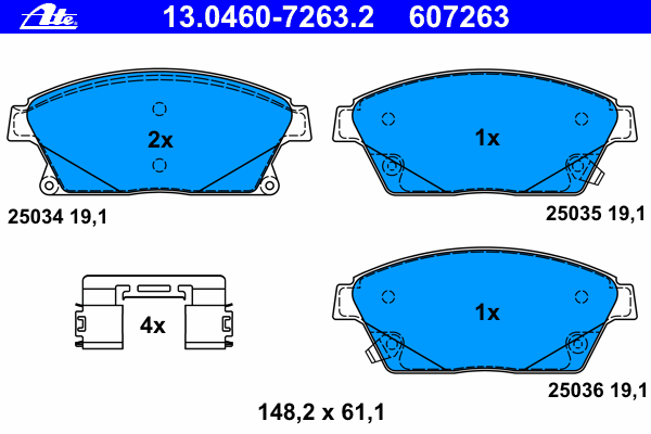 Тормозные колодки ATE 13.0460-7263.2