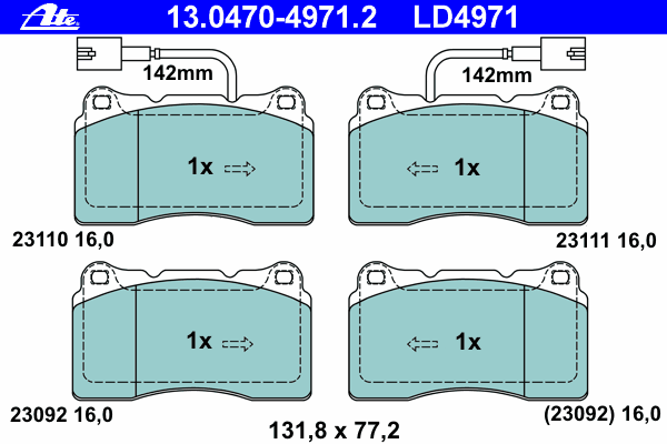 Тормозные колодки ATE 13.0470-4971.2 ATE Ceramic