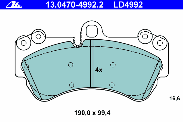Тормозные колодки ATE 13.0470-4992.2 ATE Ceramic
