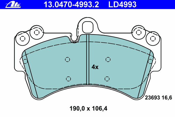 Тормозные колодки ATE 13.0470-4993.2 ATE Ceramic