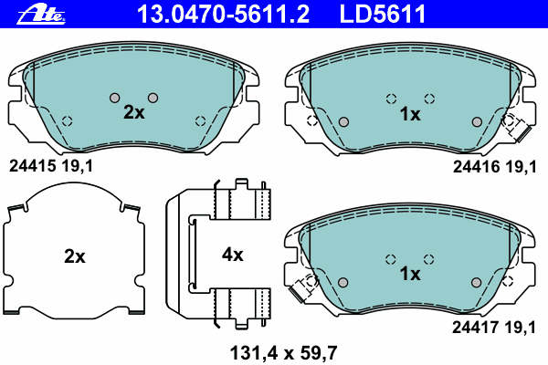 Тормозные колодки ATE 13.0470-5611.2 ATE Ceramic