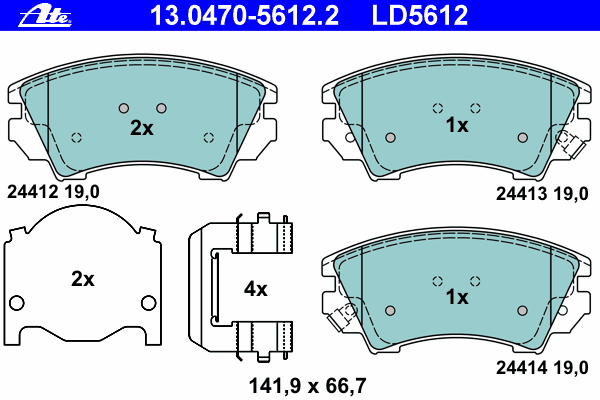 Тормозные колодки ATE 13.0470-5612.2 ATE Ceramic