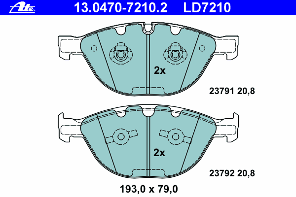 Тормозные колодки ATE 13.0470-7210.2 ATE Ceramic