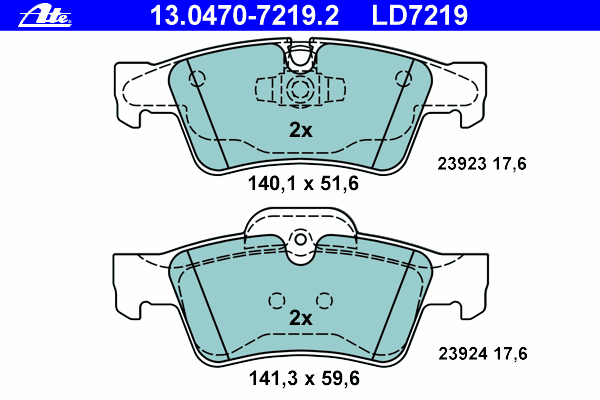 Тормозные колодки ATE 13.0470-7219.2 ATE Ceramic
