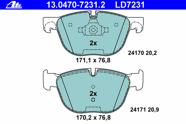 Тормозные колодки ATE 13.0470-7231.2 ATE Ceramic