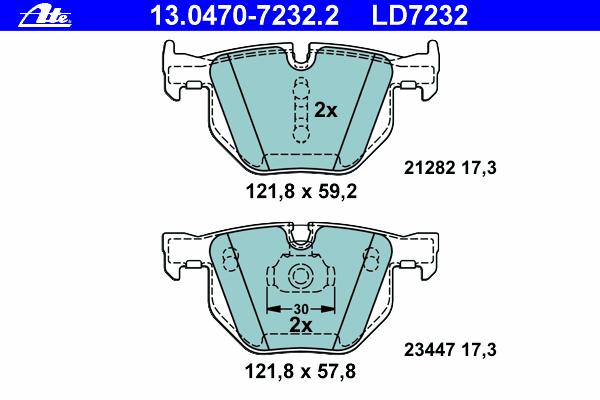 Тормозные колодки ATE 13.0470-7232.2 ATE Ceramic