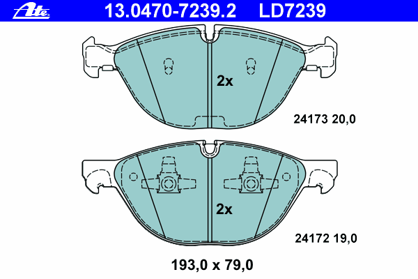 Тормозные колодки ATE 13.0470-7239.2 ATE Ceramic
