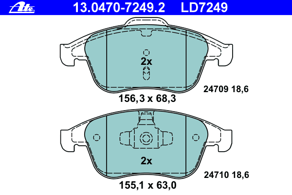 Тормозные колодки ATE 13.0470-7249.2 ATE Ceramic