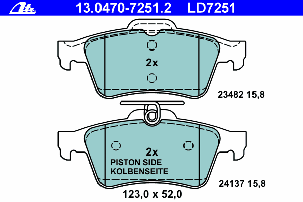 Тормозные колодки ATE 13.0470-7251.2 ATE Ceramic