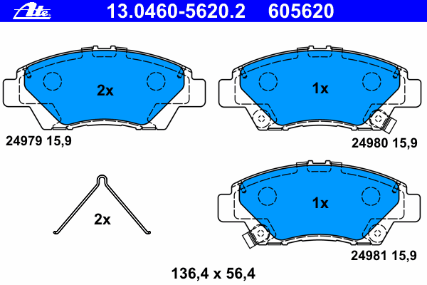 Тормозные колодки ATE 13.0460-5620.2