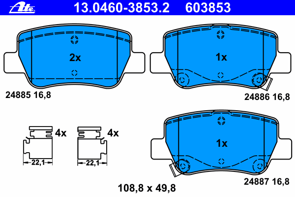 Тормозные колодки ATE 13.0460-3853.2