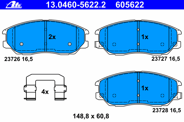 Тормозные колодки ATE 13.0460-5622.2