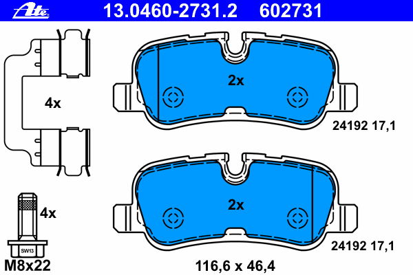 Тормозные колодки ATE 13.0460-2731.2