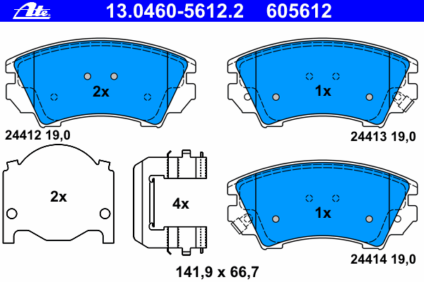 Тормозные колодки ATE 13.0460-5612.2