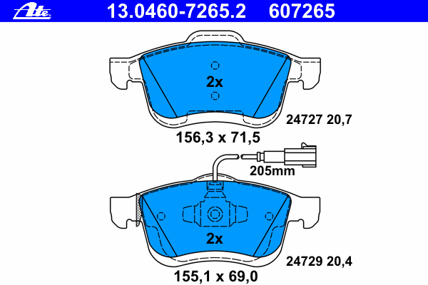 Тормозные колодки ATE 13.0460-7265.2