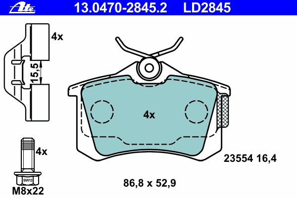 Тормозные колодки ATE 13.0470-2845.2 ATE Ceramic