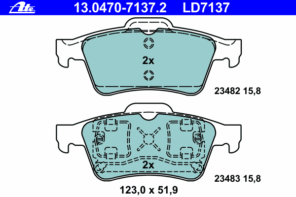Тормозные колодки ATE 13.0470-7137.2 ATE Ceramic