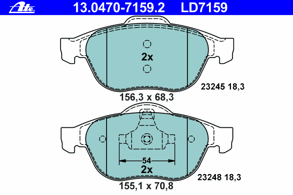 Тормозные колодки ATE 13.0470-7159.2 ATE Ceramic