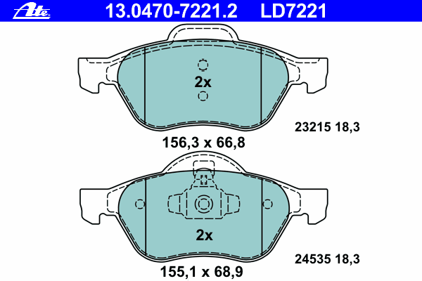 Тормозные колодки ATE 13.0470-7221.2 ATE Ceramic