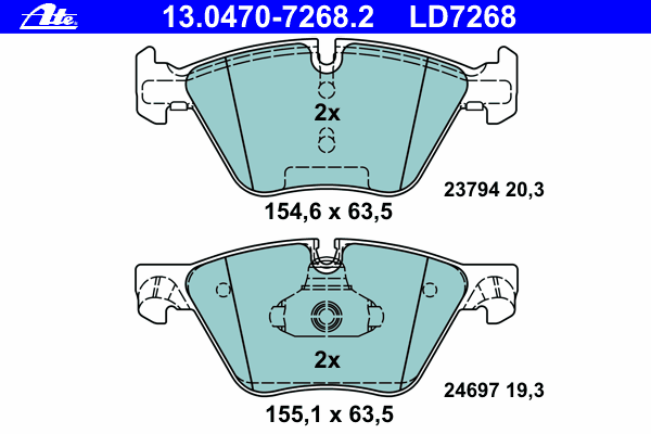 Тормозные колодки ATE 13.0470-7268.2 ATE Ceramic