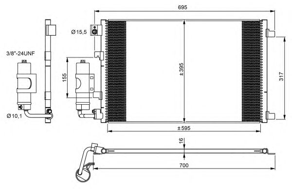 Радиатор кондиционера NRF 35973
