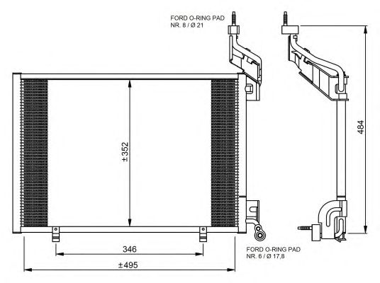 Радіатор кондиціонера NRF 35976