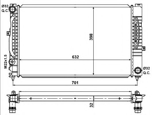Радиатор, охлаждение двигателя NRF 539504