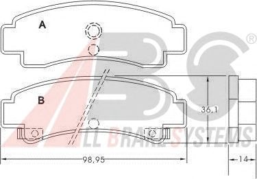 Тормозные колодки A.B.S. 36704