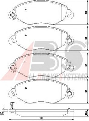 Тормозные колодки A.B.S. 37256